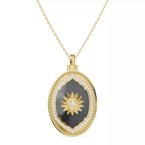 Astril Sol Oval Medallion Lab Diamond Pendant