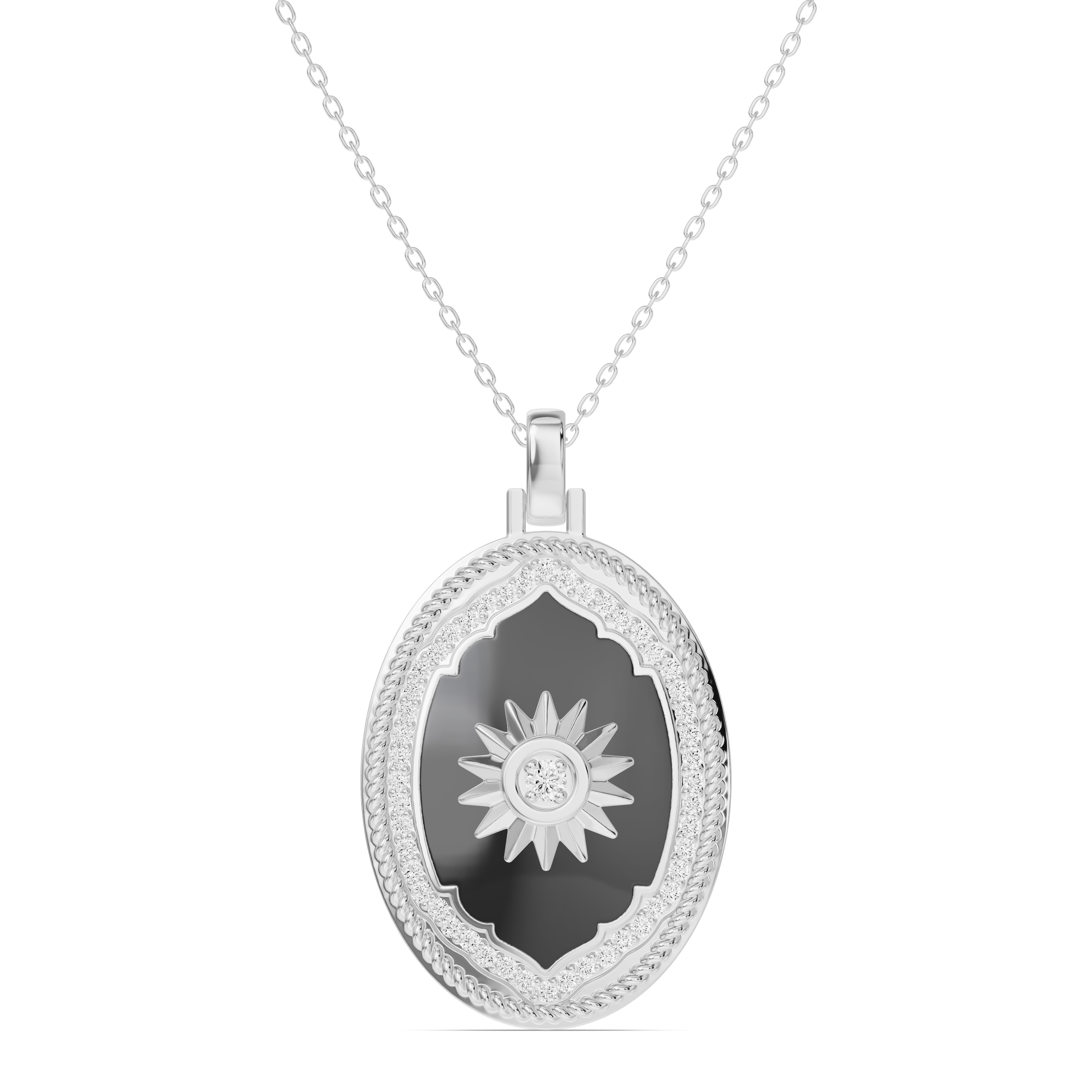 Astril Sol Oval Medallion Lab Diamond Pendant