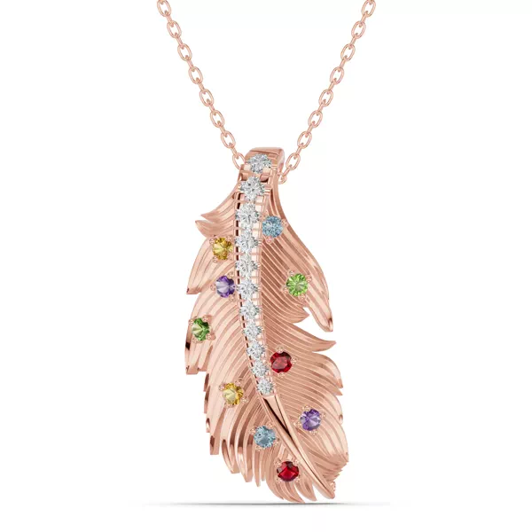 Feather Drift Diamond & Gemstone Necklace