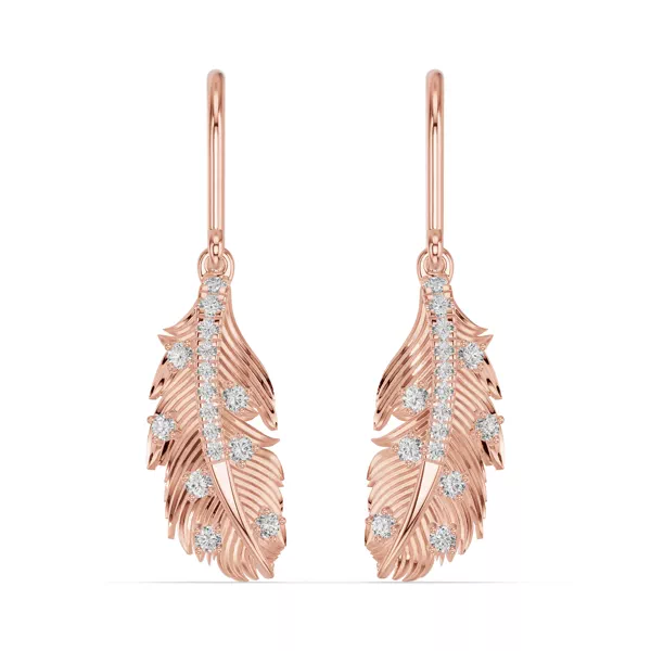 Feather Drift Diamond Earrings
