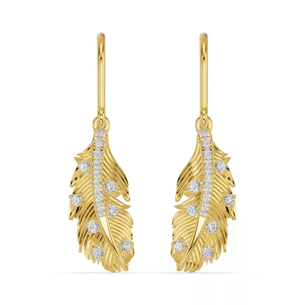 Feather Drift Diamond Earrings