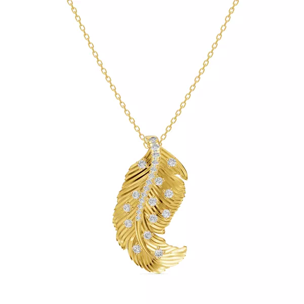 Feather Sway Lab Diamond Necklace