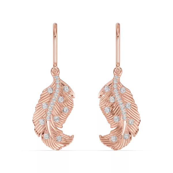 Feather Sway Lab Diamond Earrings