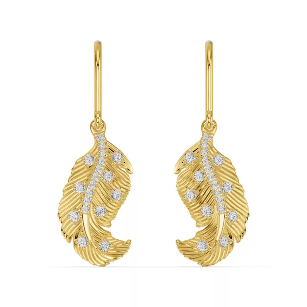 Feather Sway Diamond Earrings