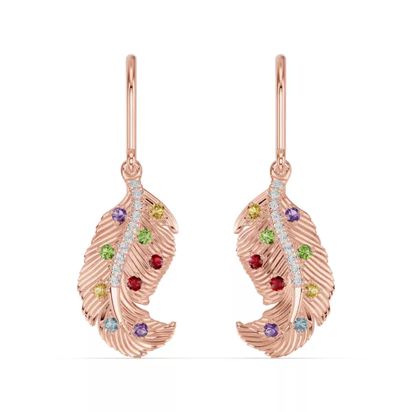 Feather Sway Diamond & Gemstone Earrings