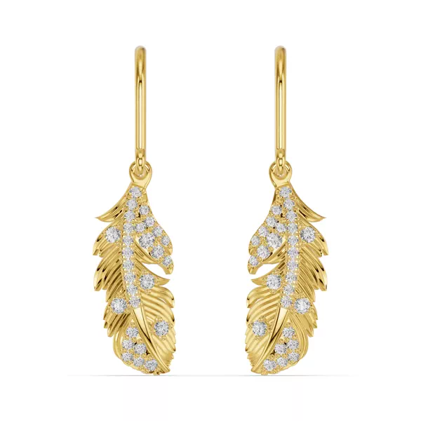 Feather Soar Lab Diamond Earrings