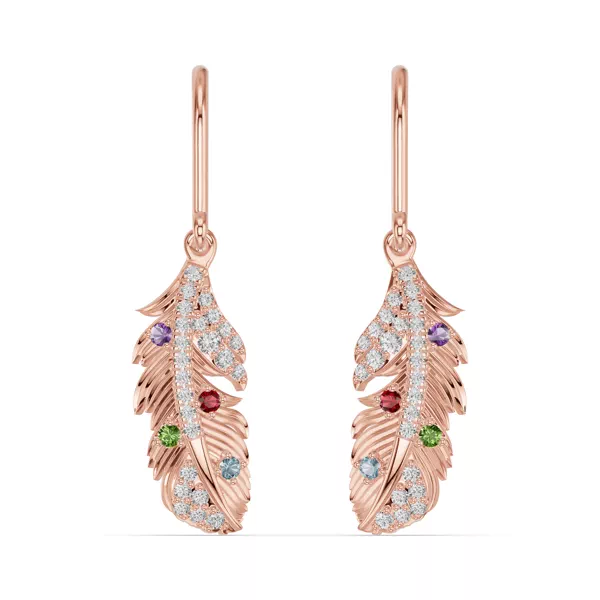 Feather Soar Diamond & Gemstone Earrings