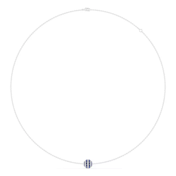 Sapphire & Diamond Pavé Sphere Necklace