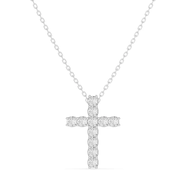 Unity Prong Lab Diamond Cross Pendant (.50 ct. tw.)