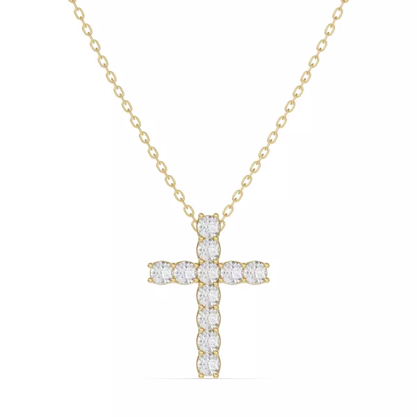 Unity Prong Lab Diamond Cross Pendant (.50 ct. tw.)