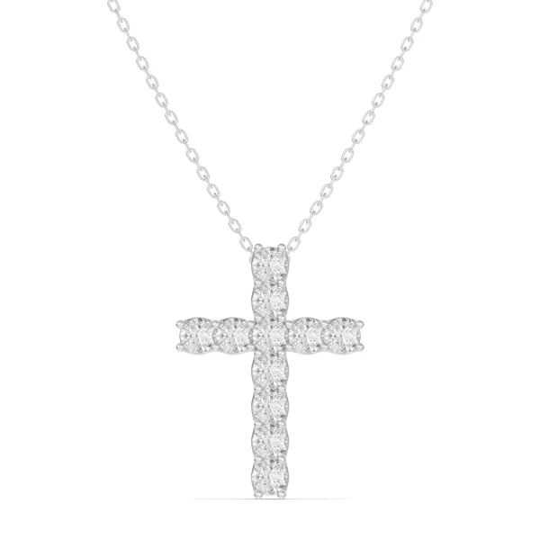 Unity Prong Lab Diamond Cross Pendant (1.00 ct. tw.)