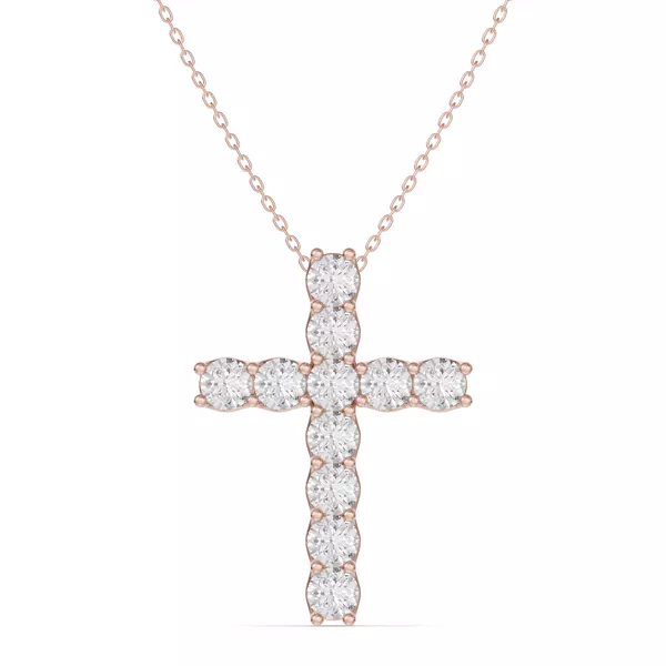 Unity Prong Lab Diamond Cross Pendant (2.00 ct. tw.)