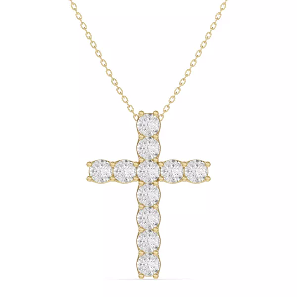 Unity Prong Lab Diamond Cross Pendant (2.00 ct. tw.)