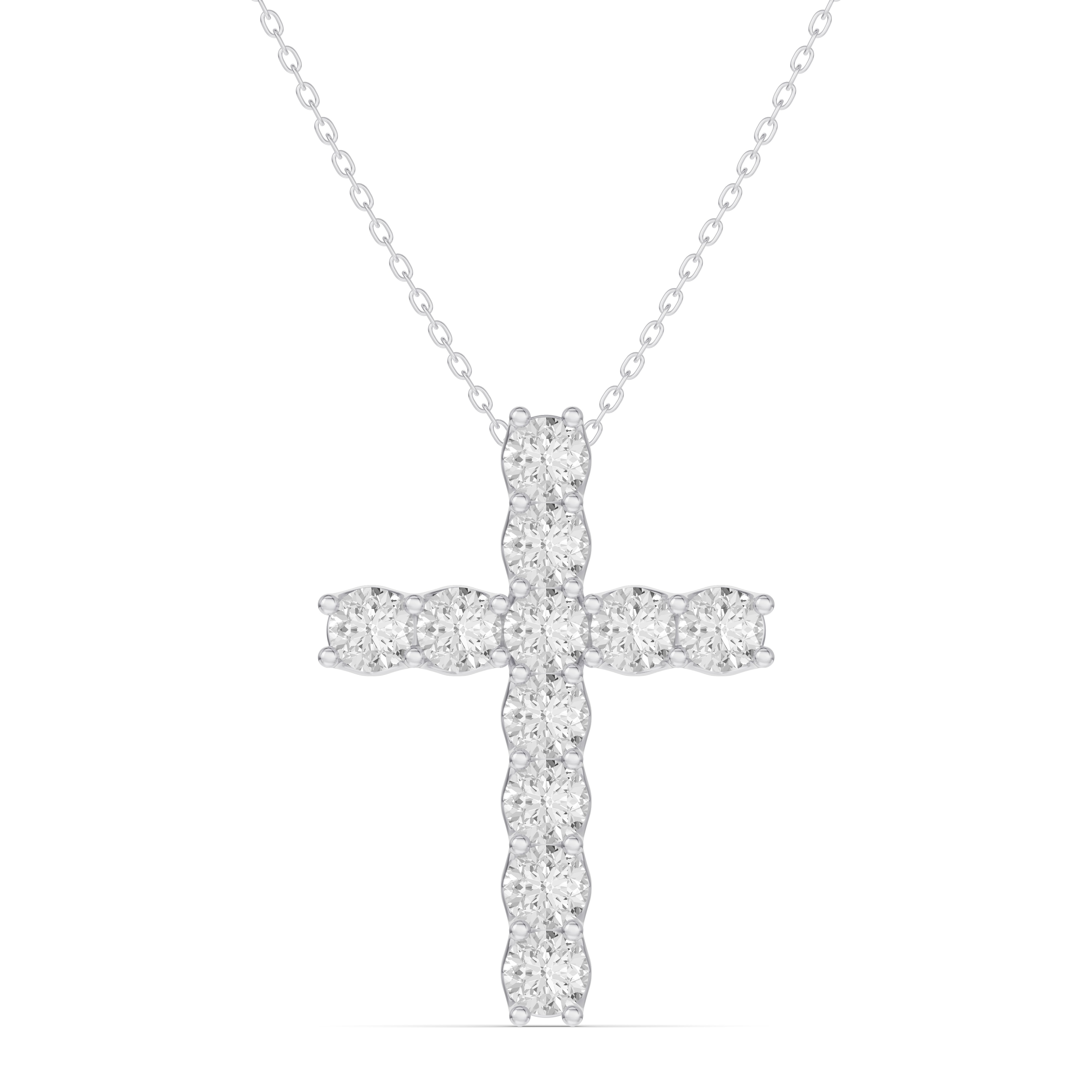 Unity Prong Lab Diamond Cross Pendant (2.00 ct. tw.)