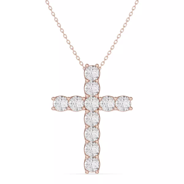 Unity Prong Lab Diamond Cross Pendant (3.00 ct. tw.)