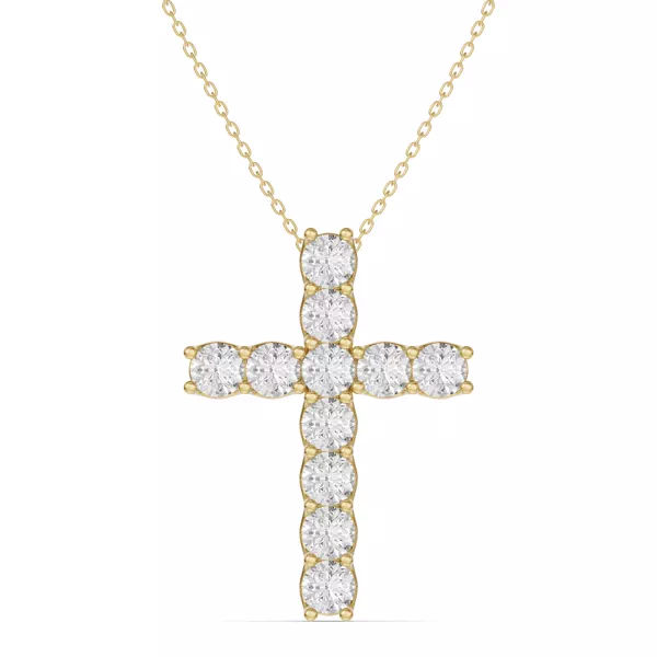 Unity Prong Lab Diamond Cross Pendant (3.00 ct. tw.)