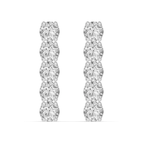 Unity Prong Diamond Line Drop Earrings (2 ct. tw.)
