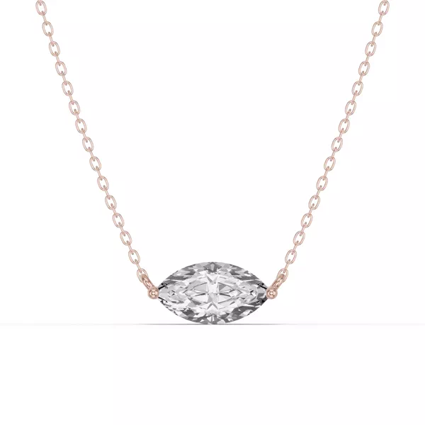 Marquise Lab Diamond East-West Solitaire Necklace