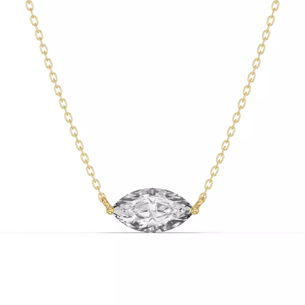 Marquise Lab Diamond East-West Solitaire Necklace