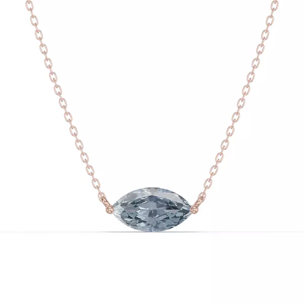 Marquise Aquamarine East-West Solitaire Necklace