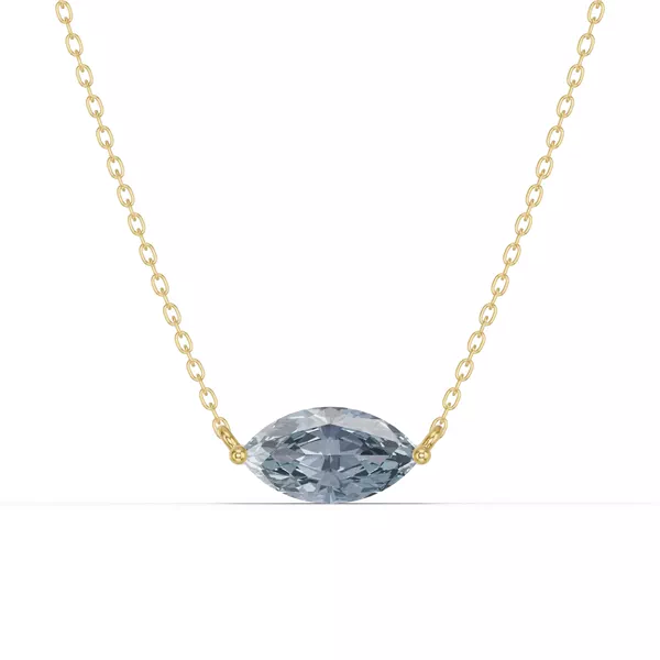 Marquise Aquamarine East-West Solitaire Necklace