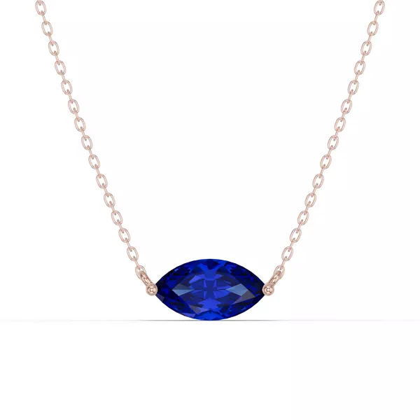 Marquise Sapphire East-West Solitaire Necklace