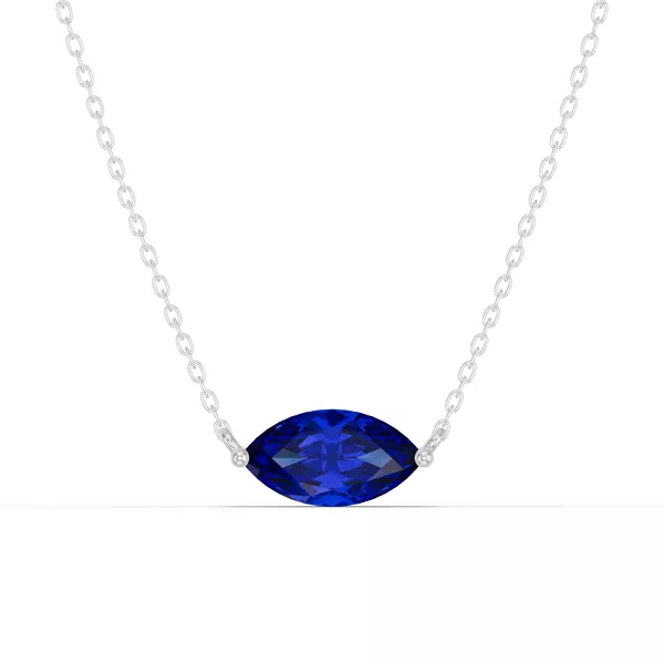 Marquise Sapphire East-West Solitaire Necklace