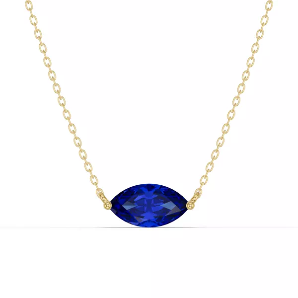 Marquise Sapphire East-West Solitaire Necklace