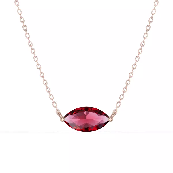 Marquise Garnet East-West Solitaire Necklace