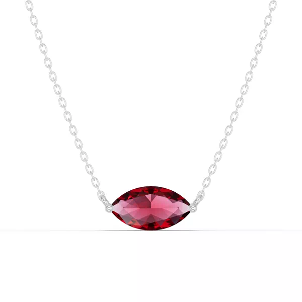 Marquise Garnet East-West Solitaire Necklace