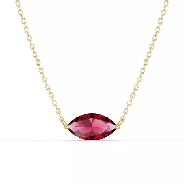 Marquise Garnet East-West Solitaire Necklace