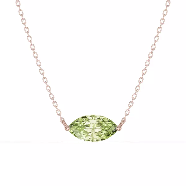 Marquise Peridot East-West Solitaire Necklace