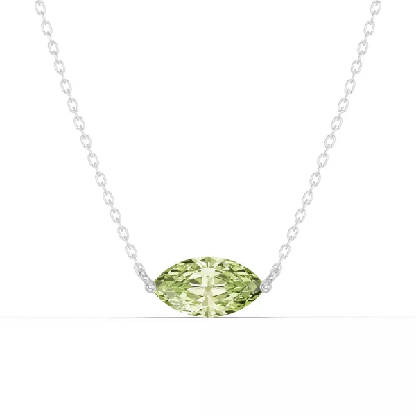 Marquise Peridot East-West Solitaire Necklace