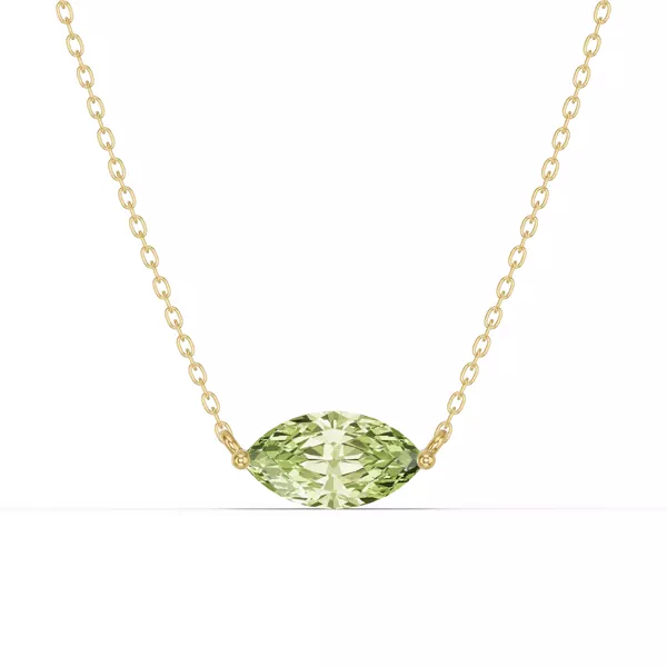 Marquise Peridot East-West Solitaire Necklace
