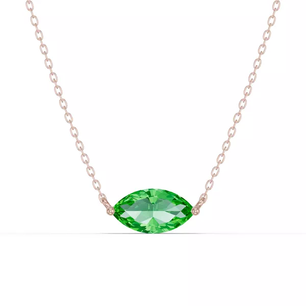 Marquise Tsavorite East-West Solitaire Necklace