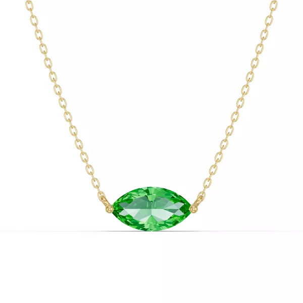 Marquise Tsavorite East-West Solitaire Necklace
