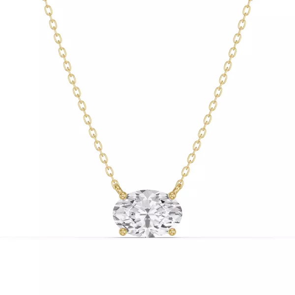 Oval Lab Diamond East-West Solitaire Necklace