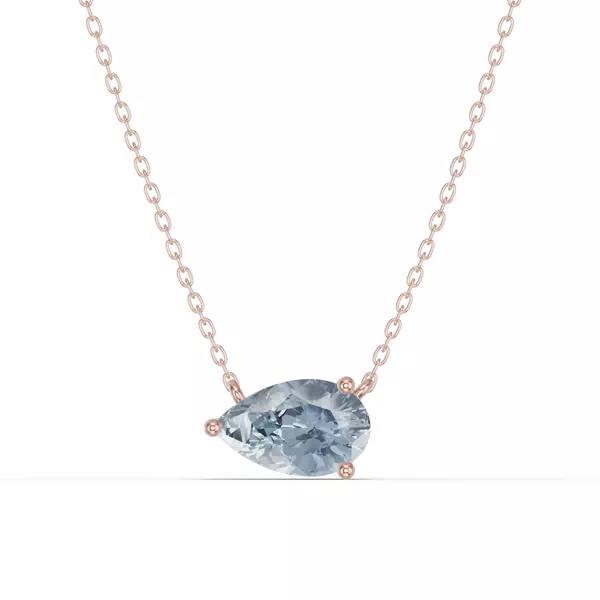 Pear-Shaped Aquamarine East-West Solitaire Necklace