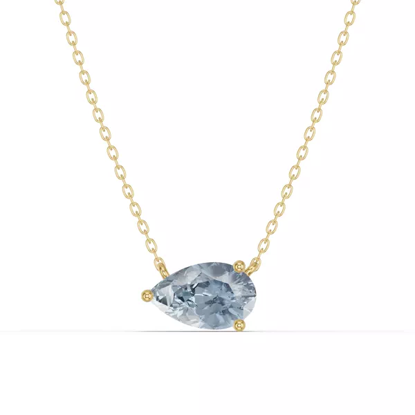 Pear-Shaped Aquamarine East-West Solitaire Necklace