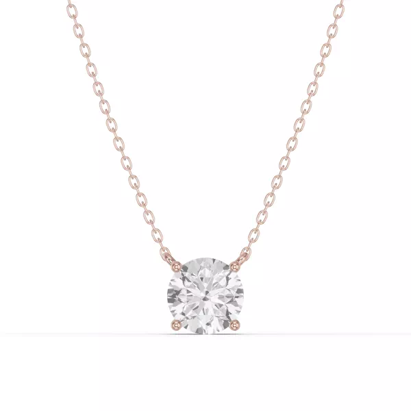Round Lab Diamond Solitaire Necklace