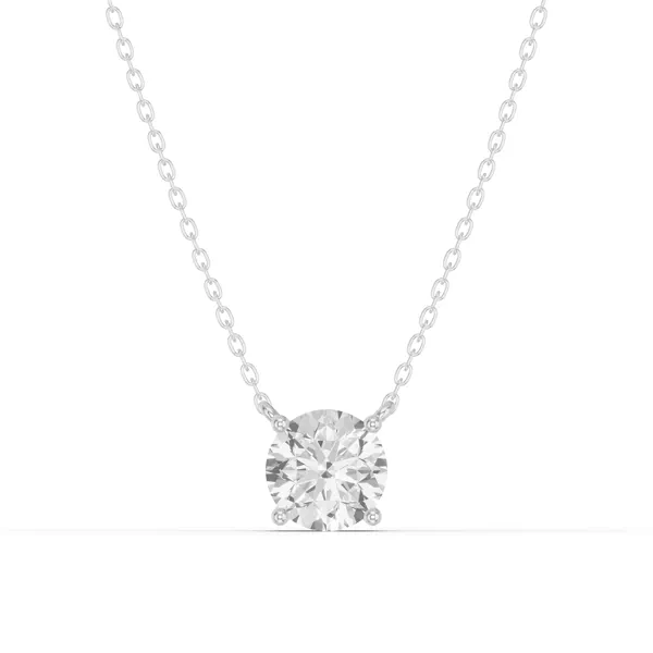 Round Lab Diamond Solitaire Necklace