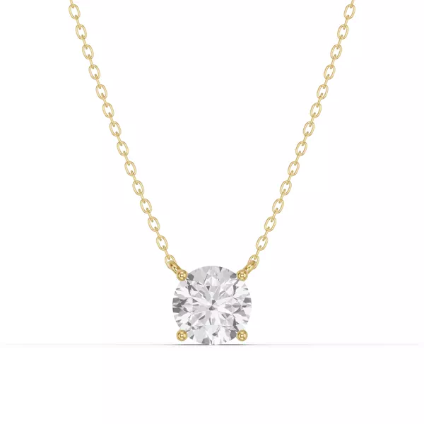 Round Lab Diamond Solitaire Necklace