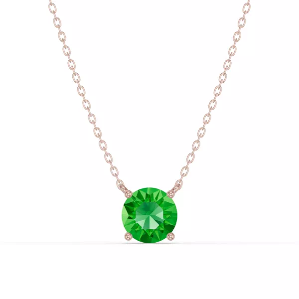 Round Tsavorite Solitaire Necklace