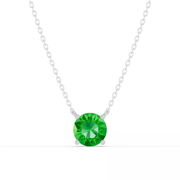 Round Tsavorite Solitaire Necklace