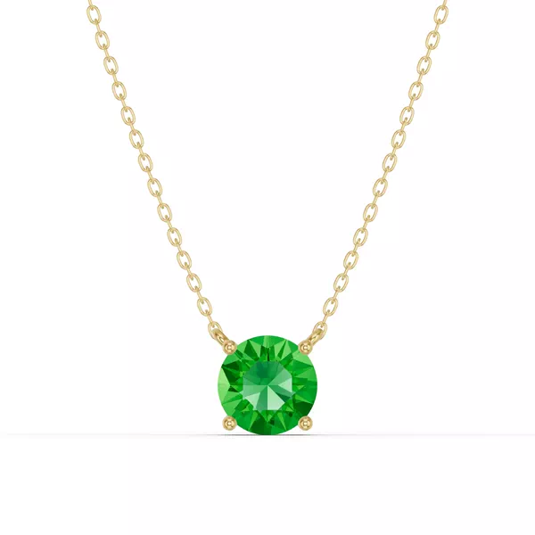 Round Tsavorite Solitaire Necklace