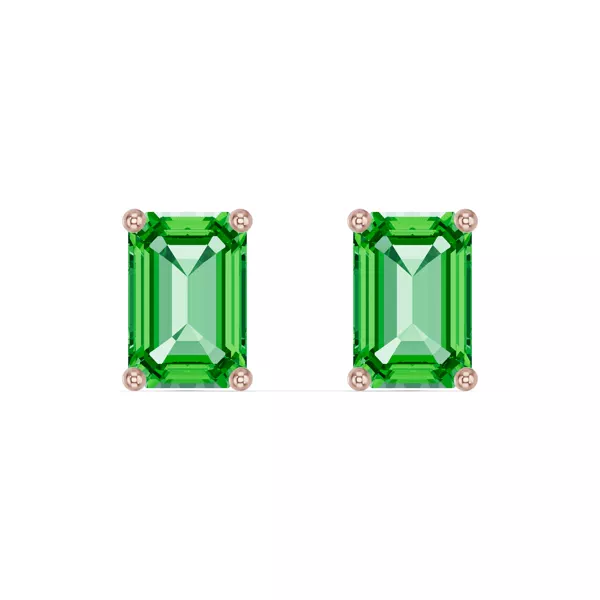 Emerald-Cut Tsavorite Stud Earrings