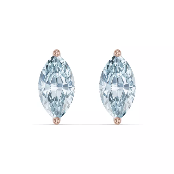 Marquise Aquamarine Stud Earrings