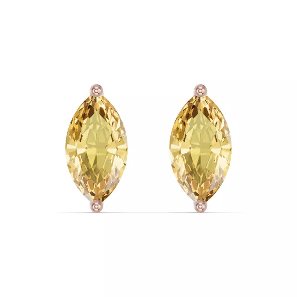 Marquise Citrine Stud Earrings