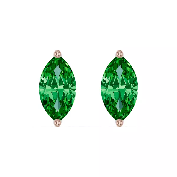 Marquise Emerald Stud Earrings
