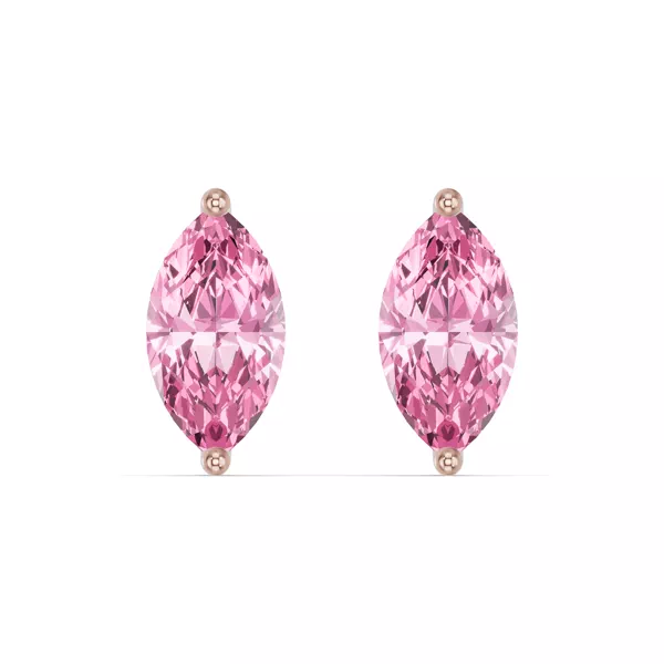 Marquise Pink Tourmaline Stud Earrings